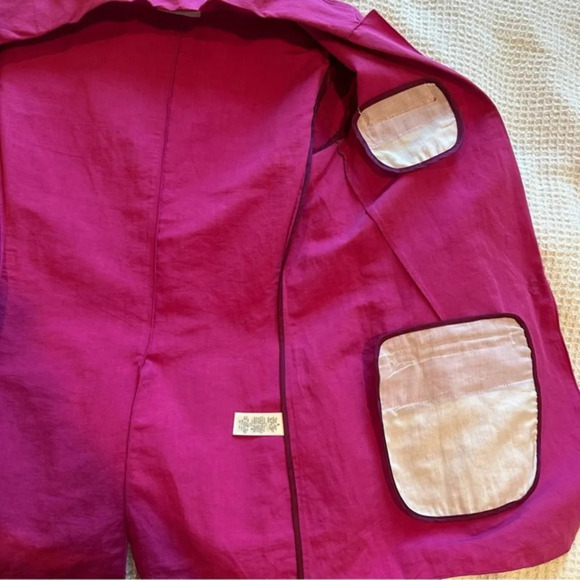 Pink Forte Forte Italy linen blazer jacket size 0 - Picture 5 of 10